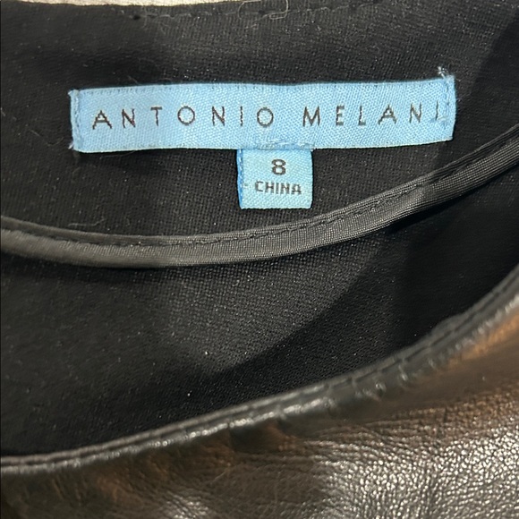 ANTONIO MELANI Black Leather Peplum Dress - Picture 3 of 3